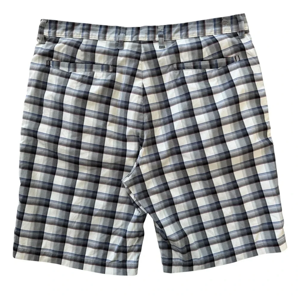 Tommy Bahama 35x10 Gray Plaid Relaxed Fit Stretch Men's Performance‎ Golf Shorts